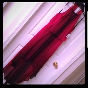 Beautiful burgandy and shades of red ombre maxi dr